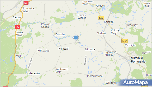 mapa Michorowo, Michorowo na mapie Targeo