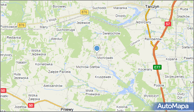 mapa Michrówek, Michrówek na mapie Targeo
