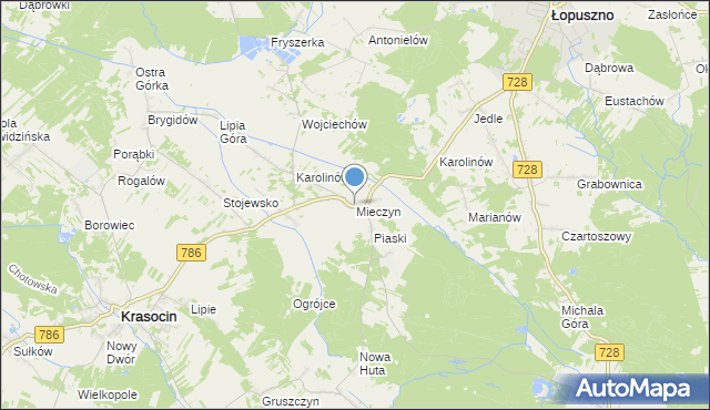 mapa Mieczyn, Mieczyn na mapie Targeo