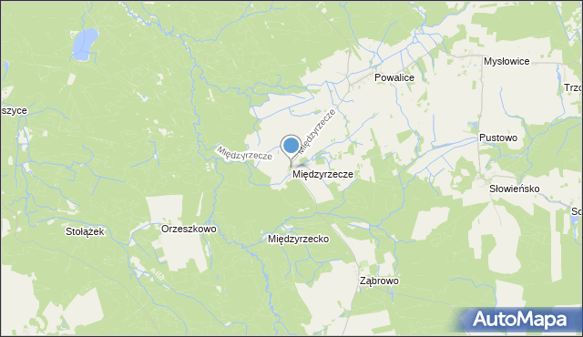 mapa Międzyrzecze, Międzyrzecze gmina Sławoborze na mapie Targeo