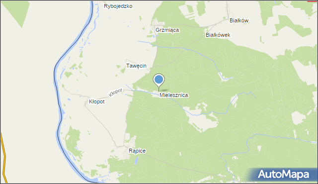 mapa Mielesznica, Mielesznica na mapie Targeo