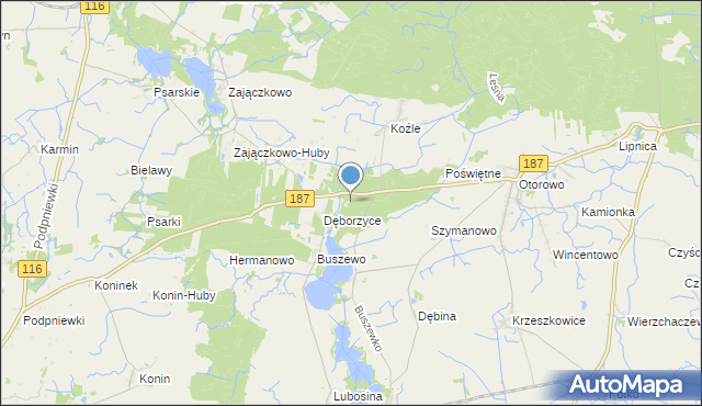 mapa Mielno, Mielno gmina Szamotuły na mapie Targeo