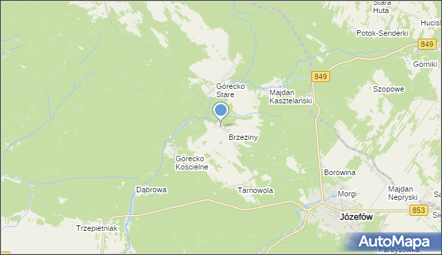 mapa Mienniki, Mienniki na mapie Targeo