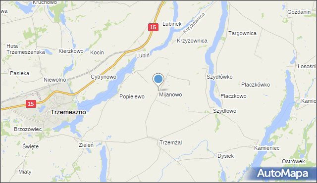 mapa Mijanowo, Mijanowo na mapie Targeo