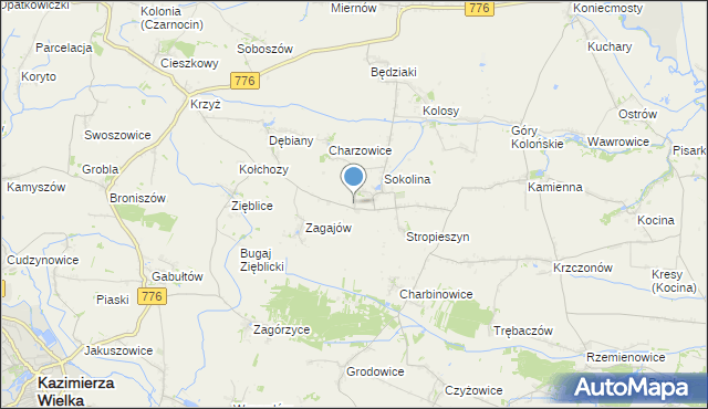 mapa Mikołajów, Mikołajów gmina Czarnocin na mapie Targeo