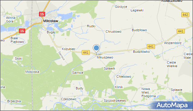 mapa Mikuszewo, Mikuszewo na mapie Targeo