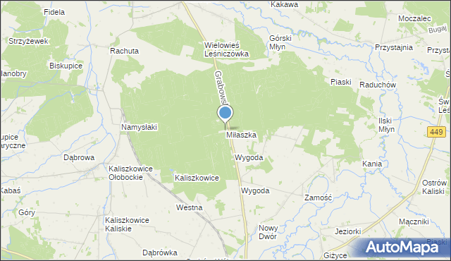 mapa Miłaszka, Miłaszka na mapie Targeo