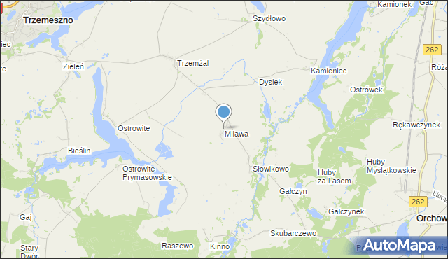 mapa Miława, Miława na mapie Targeo