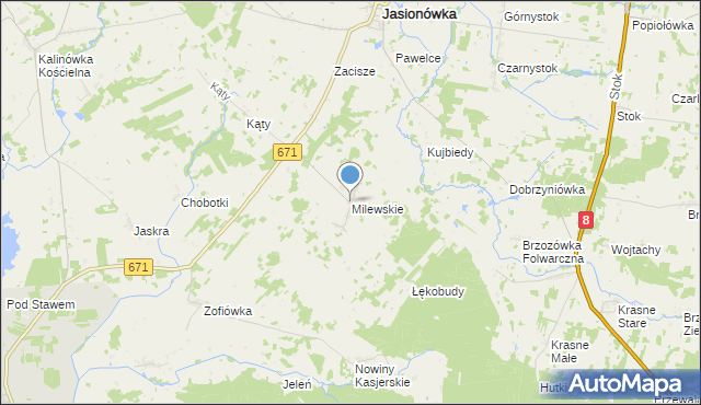 mapa Milewskie, Milewskie na mapie Targeo