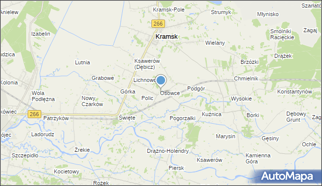 mapa Milin, Milin gmina Kramsk na mapie Targeo