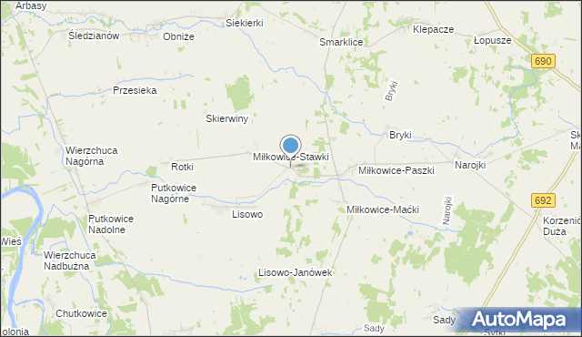 mapa Miłkowice-Janki, Miłkowice-Janki na mapie Targeo