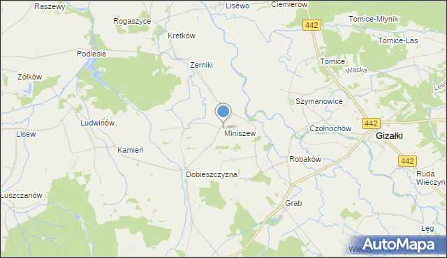 mapa Miniszew, Miniszew na mapie Targeo