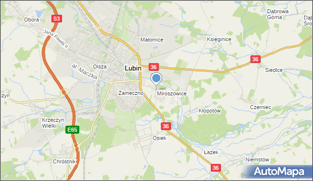 mapa Miroszowice, Miroszowice na mapie Targeo