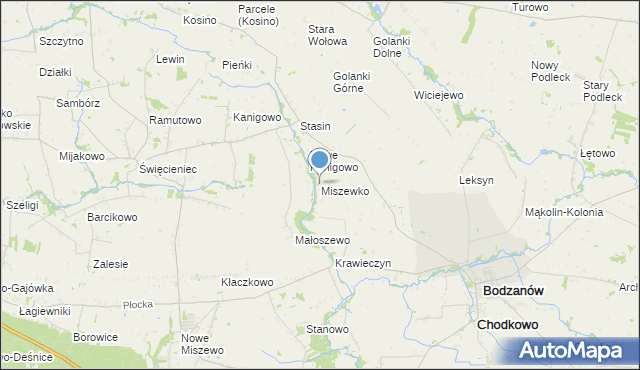 mapa Miszewko, Miszewko gmina Bodzanów na mapie Targeo