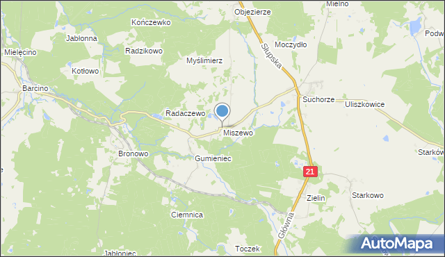 mapa Miszewo, Miszewo gmina Trzebielino na mapie Targeo