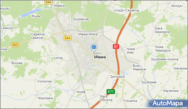 mapa Mława, Mława na mapie Targeo