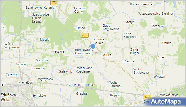mapa Młynisko, Młynisko gmina Łask na mapie Targeo