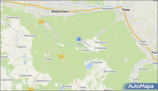 mapa Młynki, Młynki gmina Wejherowo na mapie Targeo