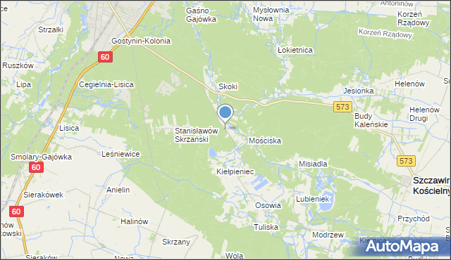 mapa Mniszek, Mniszek gmina Gostynin na mapie Targeo