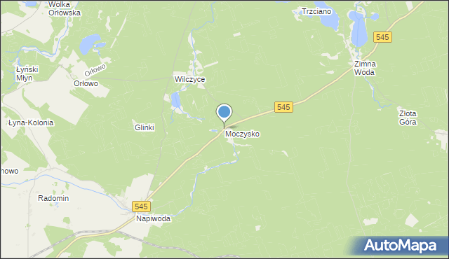 mapa Moczysko, Moczysko na mapie Targeo