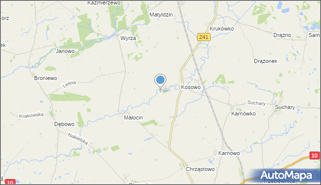 mapa Modrakowo, Modrakowo na mapie Targeo
