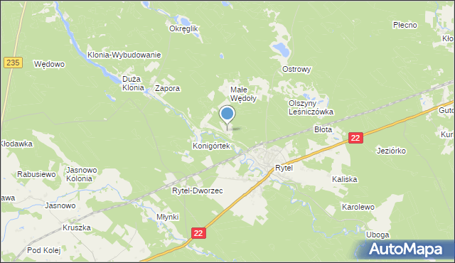 mapa Modrzejewo, Modrzejewo gmina Czersk na mapie Targeo