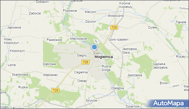 mapa Mogielnica, Mogielnica powiat grójecki na mapie Targeo