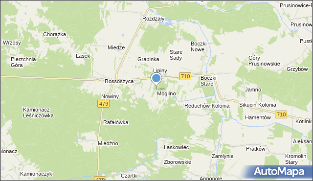 mapa Mogilno, Mogilno gmina Warta na mapie Targeo