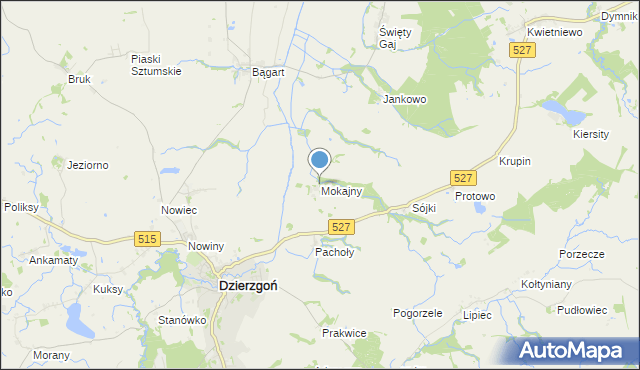 mapa Mokajny, Mokajny na mapie Targeo