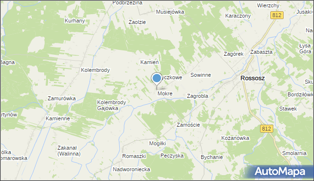 mapa Mokre, Mokre gmina Rossosz na mapie Targeo