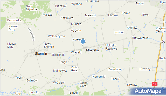 mapa Mokrsko-Szosa, Mokrsko-Szosa na mapie Targeo