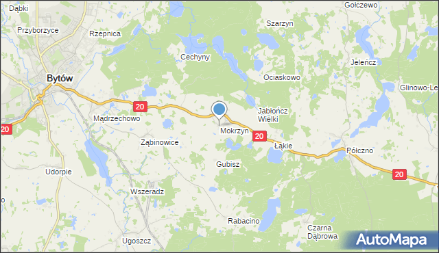 mapa Mokrzyn, Mokrzyn na mapie Targeo