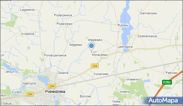 mapa Moraczewo, Moraczewo gmina Łubowo na mapie Targeo