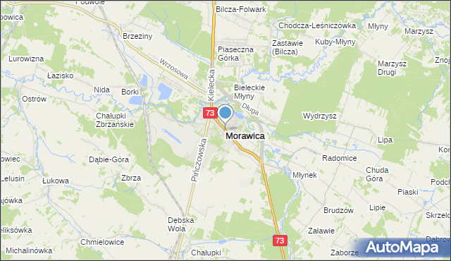mapa Morawica, Morawica powiat kielecki na mapie Targeo