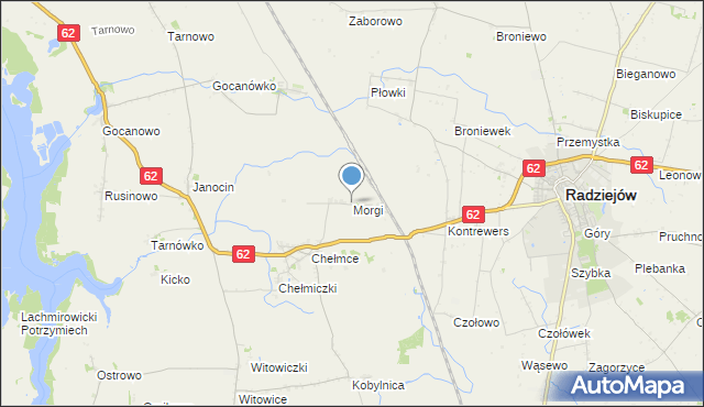 mapa Morgi, Morgi gmina Kruszwica na mapie Targeo