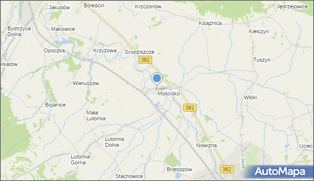 mapa Mościsko, Mościsko gmina Dzierżoniów na mapie Targeo