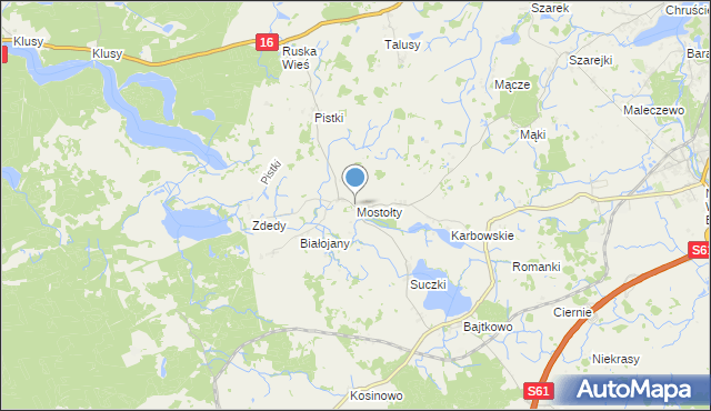 mapa Mostołty, Mostołty na mapie Targeo