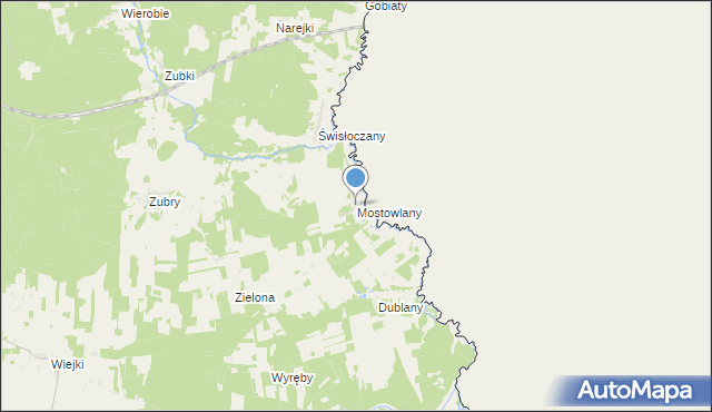 mapa Mostowlany, Mostowlany na mapie Targeo