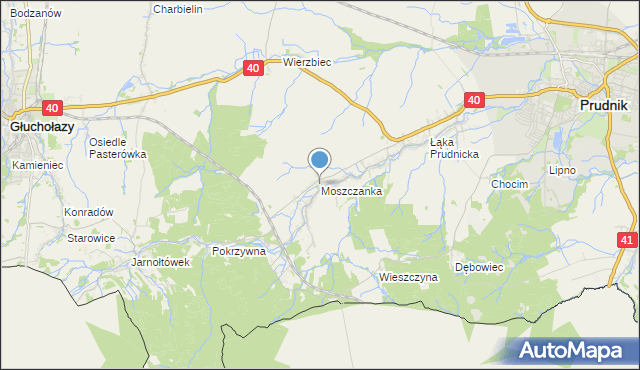 mapa Moszczanka, Moszczanka gmina Prudnik na mapie Targeo