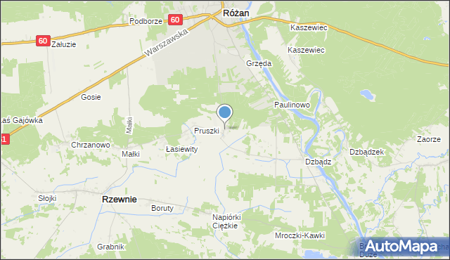mapa Mroczki-Rębiszewo, Mroczki-Rębiszewo na mapie Targeo