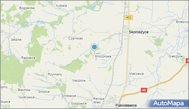 mapa Mroczkowa, Mroczkowa na mapie Targeo