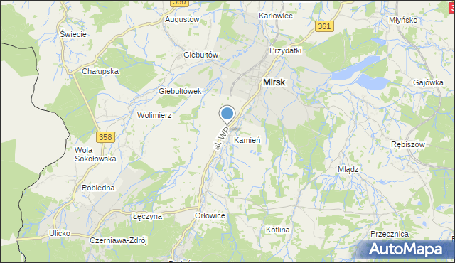 mapa Mroczkowice, Mroczkowice gmina Mirsk na mapie Targeo
