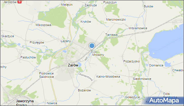mapa Mrowiny, Mrowiny gmina Żarów na mapie Targeo
