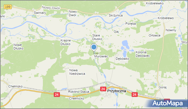 mapa Murowiec, Murowiec na mapie Targeo