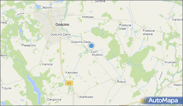 mapa Myślino, Myślino na mapie Targeo