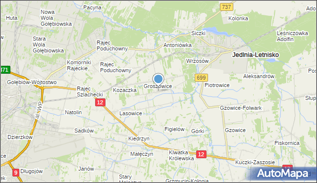 mapa Myśliszewice, Myśliszewice na mapie Targeo