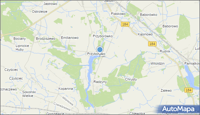 mapa Myszkowo, Myszkowo gmina Szamotuły na mapie Targeo