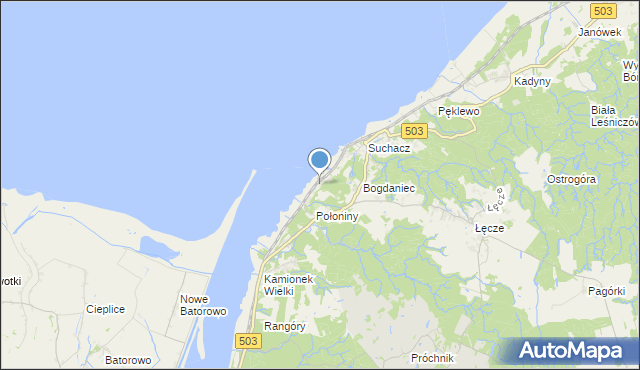 mapa Nadbrzeże, Nadbrzeże gmina Tolkmicko na mapie Targeo