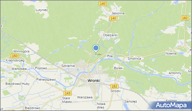 mapa Nadolnik, Nadolnik gmina Wronki na mapie Targeo