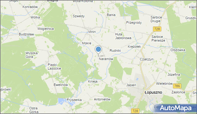 mapa Naramów, Naramów na mapie Targeo